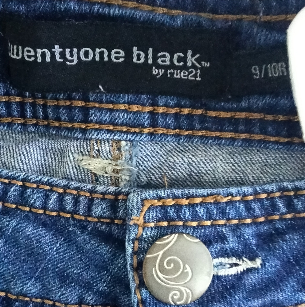 Twentyone Black By Rue 21 Jeans Women 9/10R Blue Distressed Casual Academia Y2K - Picture 2 of 3